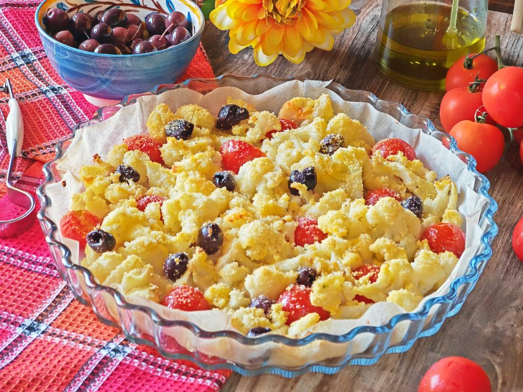 Chou-fleur gratiné à la méditerranéenne