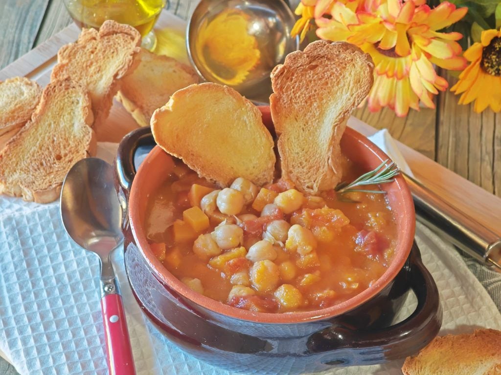 Soupe de pois chiches et potiron