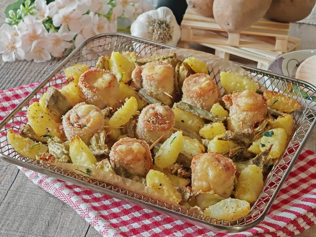 Roulés de poulet avec pommes de terre