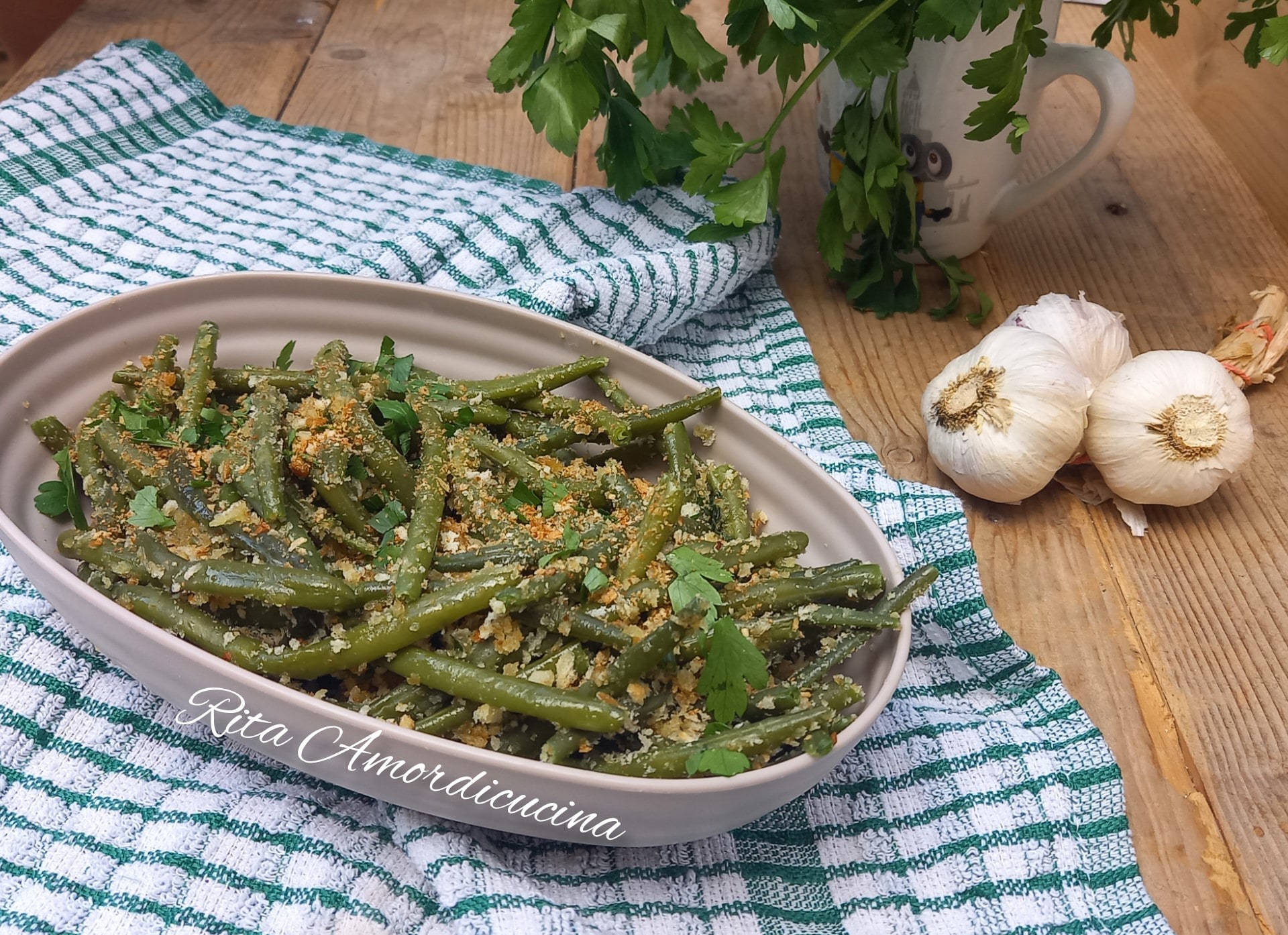 Haricots verts sablés à la sicilienne