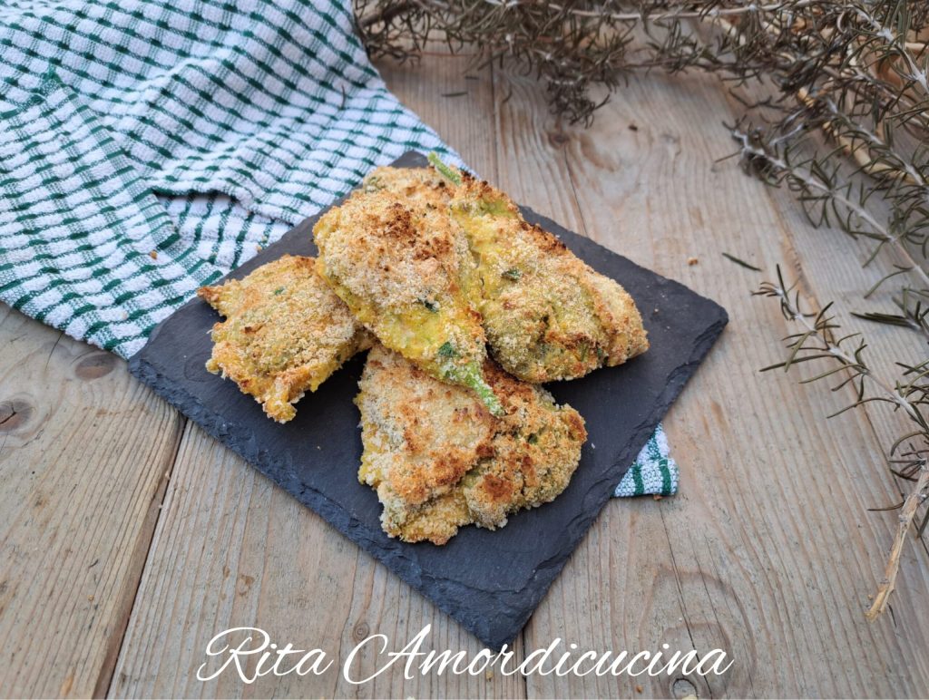 Fleurs de courgette farcies et panées