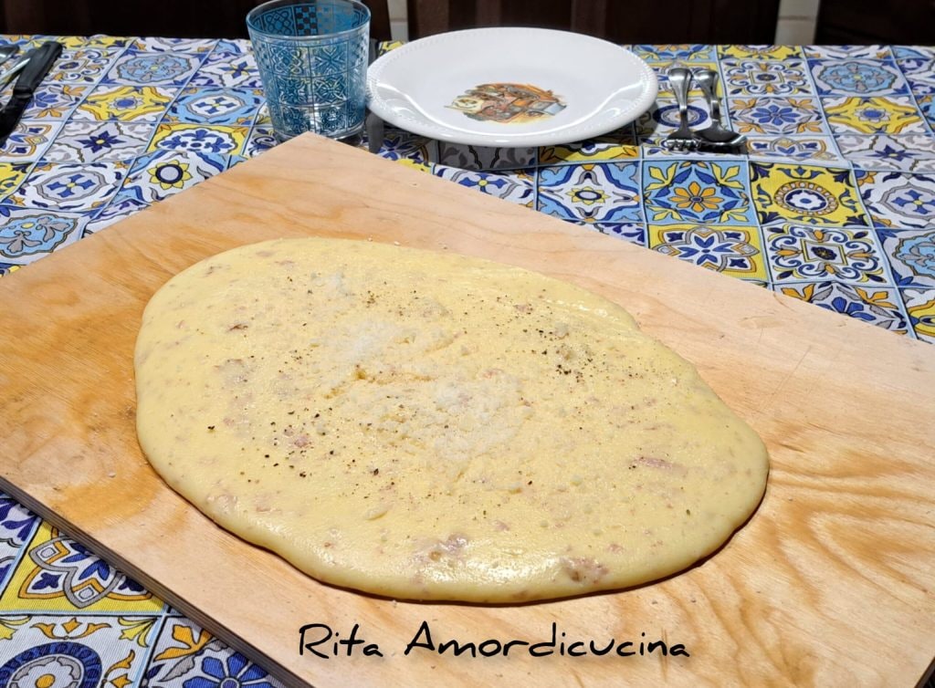 Polenta avec provola et pancetta fumés