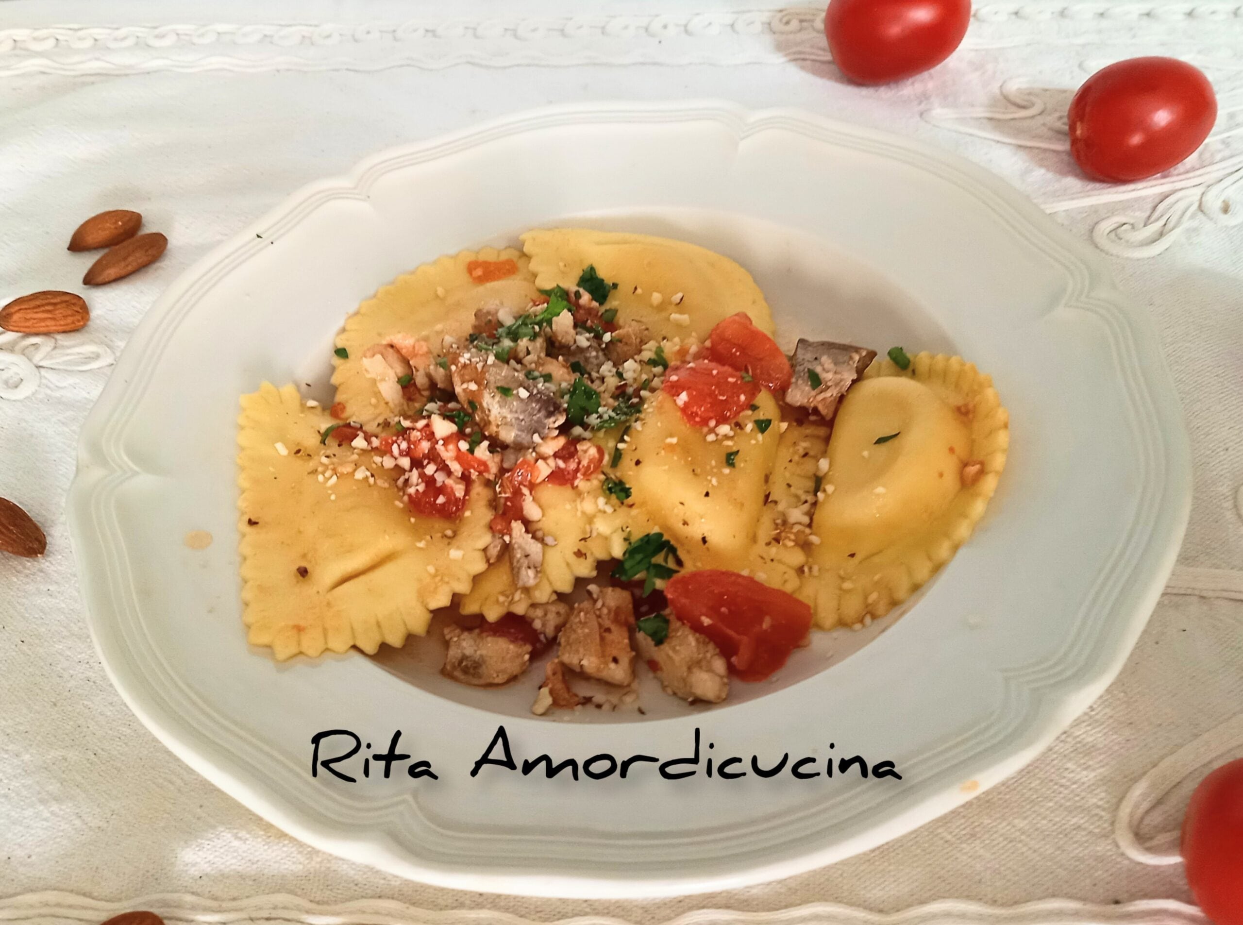 Raviolis de sériole avec sa sauce