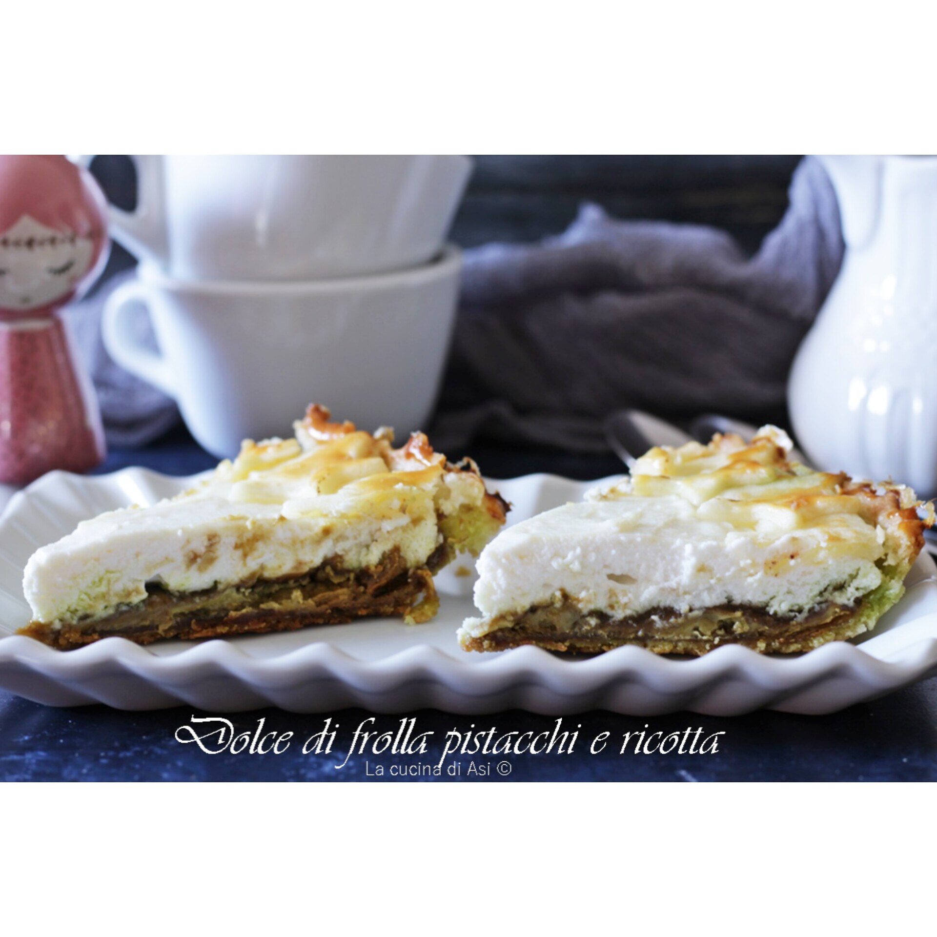 Gâteau de pâte sablée pistaches et ricotta