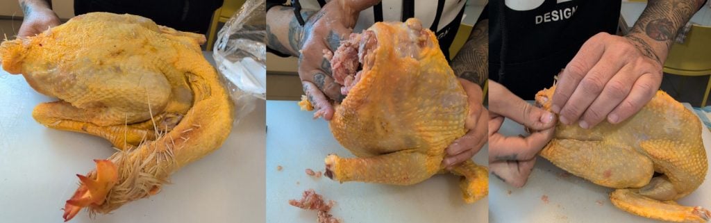 Pintade farcie au four avec des châtaignes