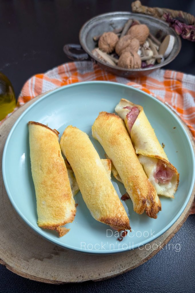 Cannoli de pain de mie avec farce crémeuse