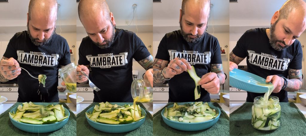 Courgettes marinées au citron et à la menthe (avec vidéo)