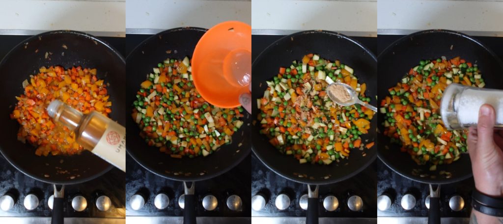Recette Rapide: Riz Sauté Oriental avec Légumes de Saison, Petits Pois et Œufs [+VIDÉO]