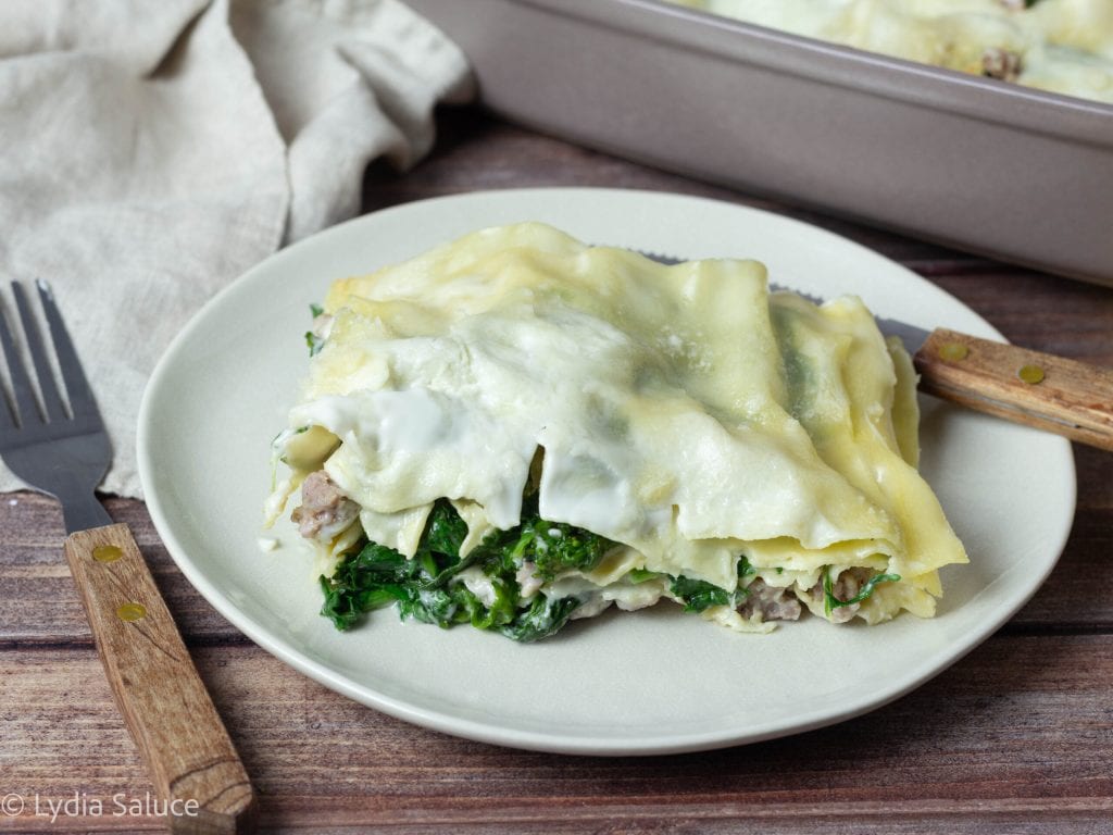 Lasagnes à la saucisse et aux brocolis-raves