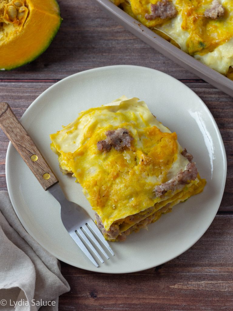 Lasagnes à la courge et saucisse