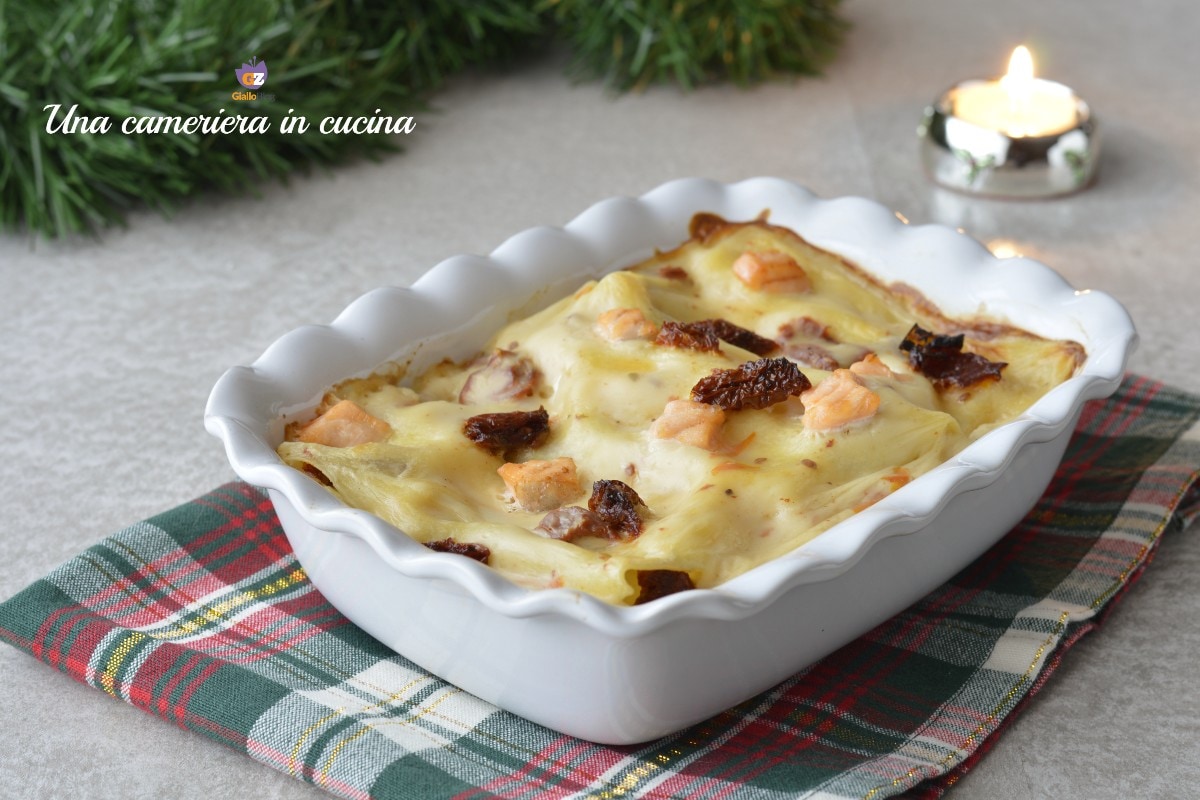 Lasagnes au saumon et tomates séchées