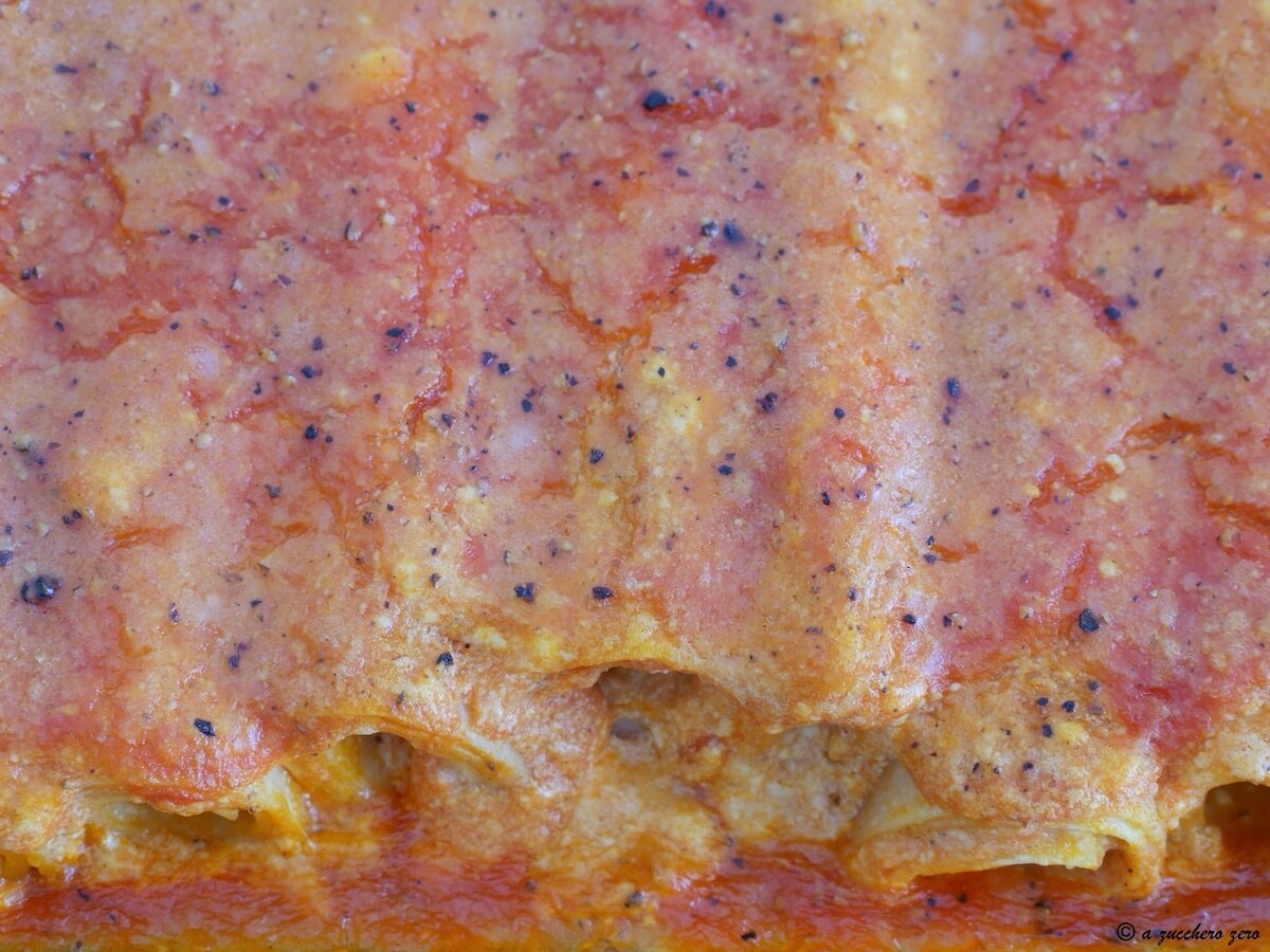 Lasagnes roulées avec ricotta et tomate