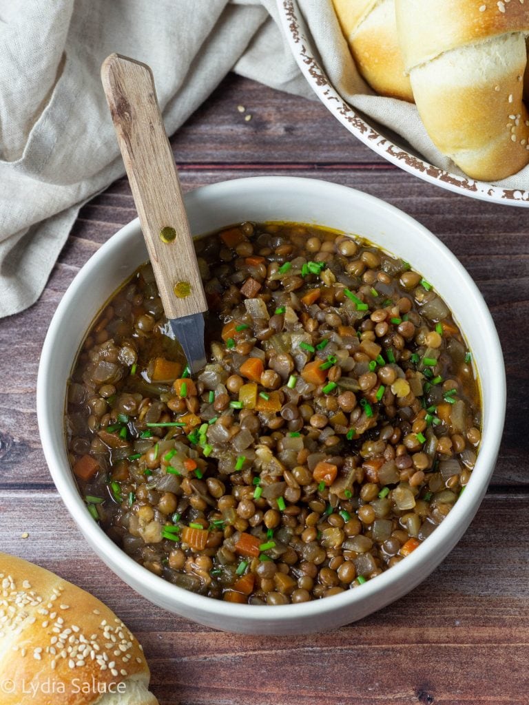 Lentilles mijotées en slow cooker