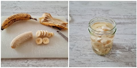 bananes immergées dans l'alcool