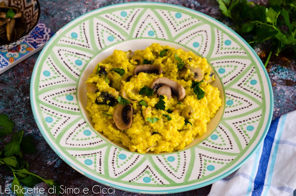 Millet aux champignons et curcuma