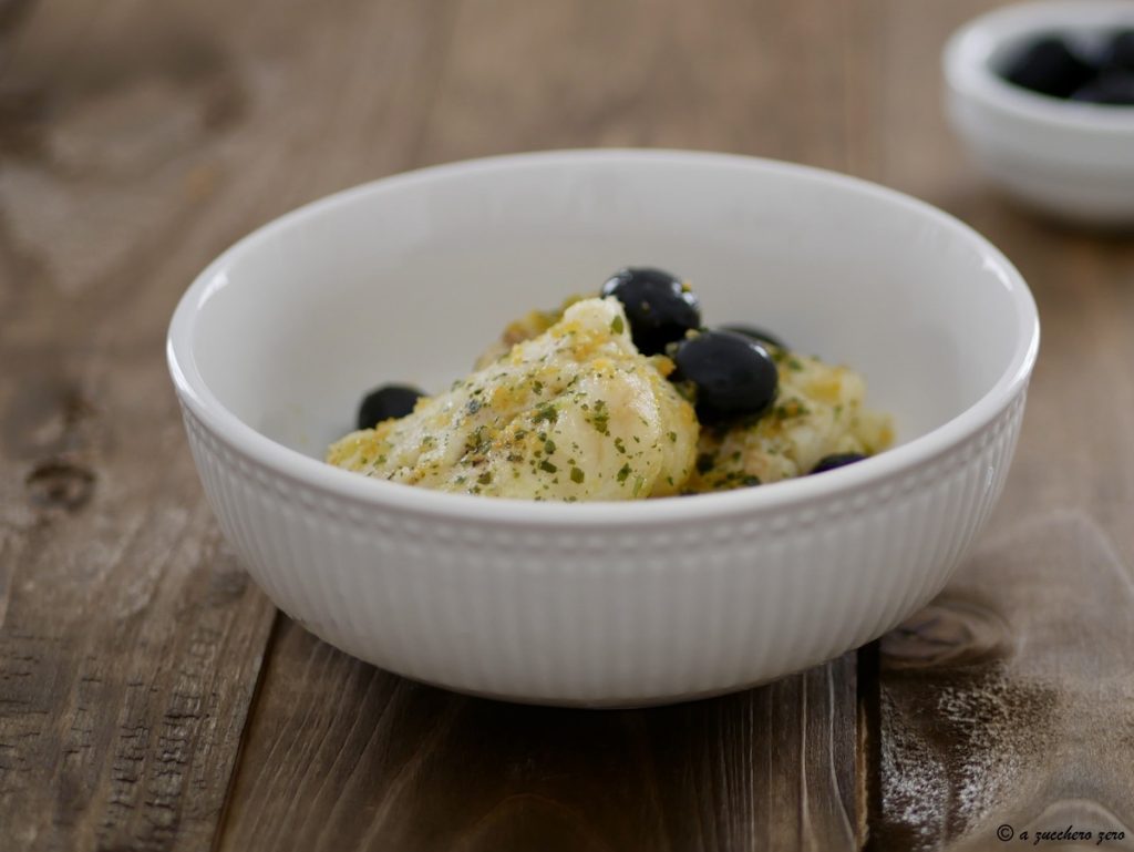 Morue au four avec olives noires