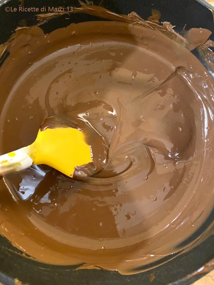 Nougat mou napolitain à la nutella chocolat fondu