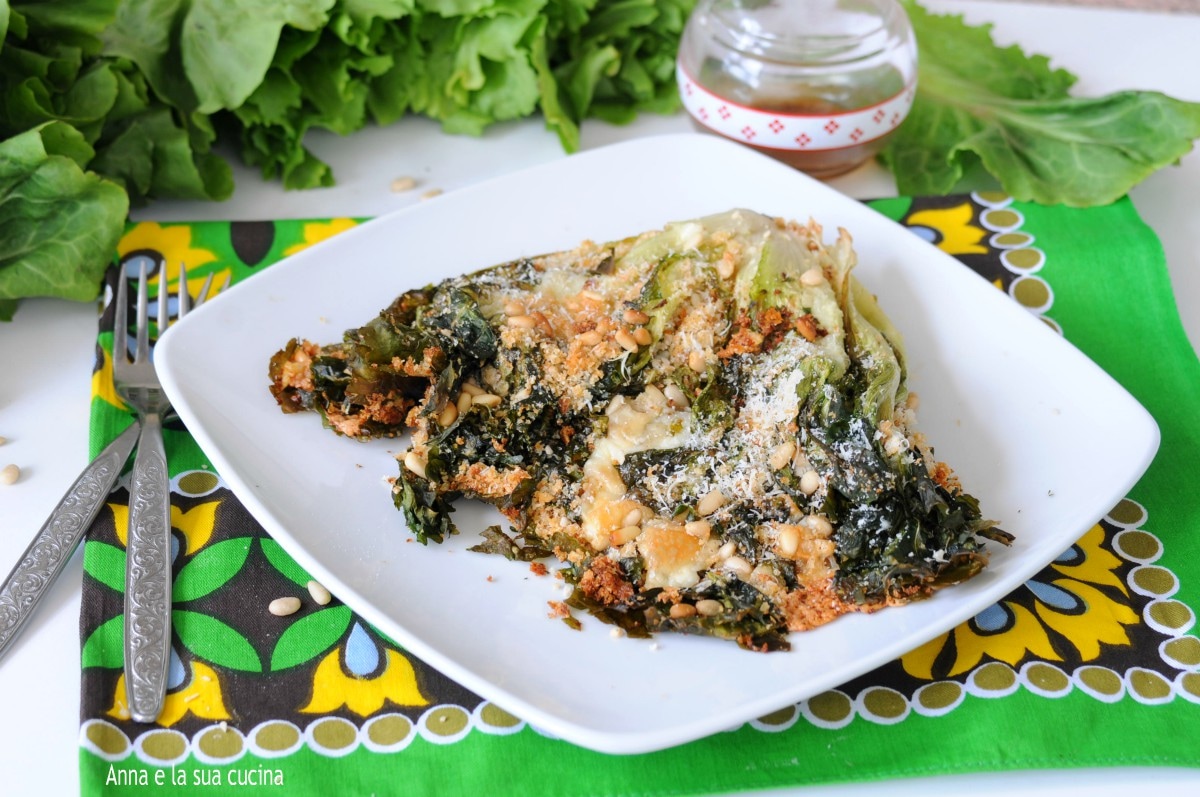 Chicorée verte farcie gratinée au four