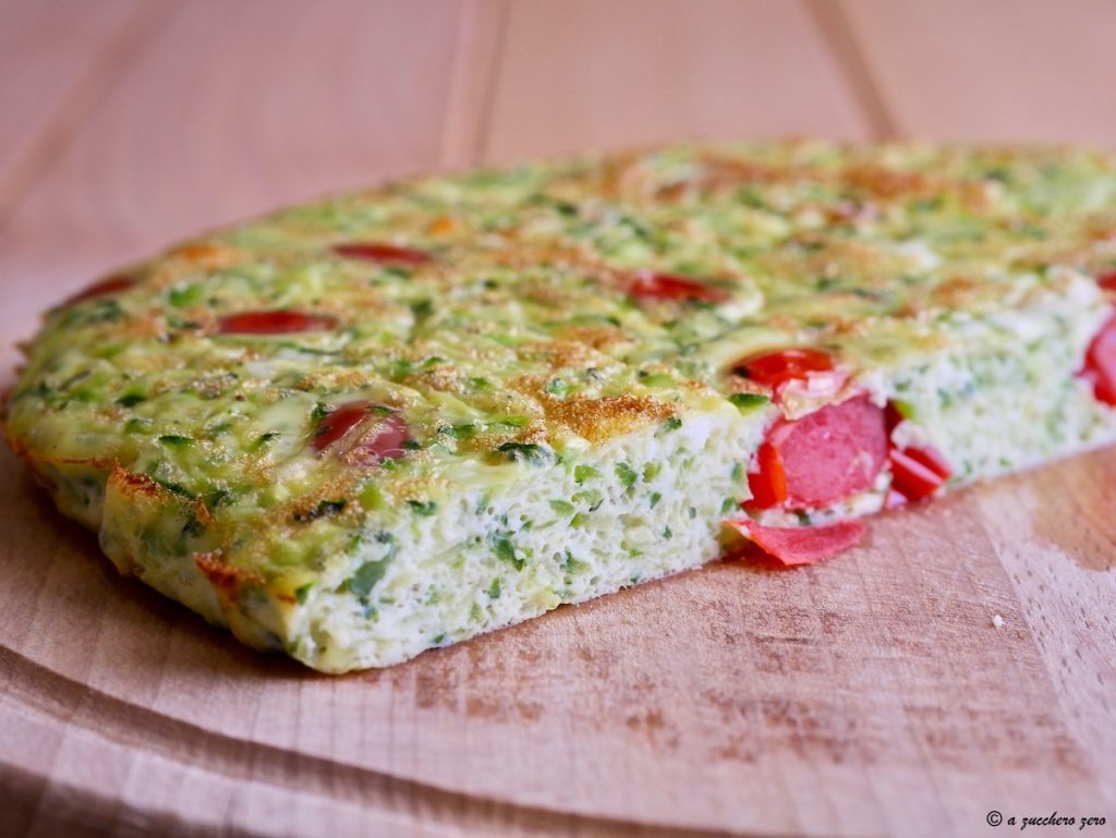 Omelette aux courgettes et tomates cerises au four