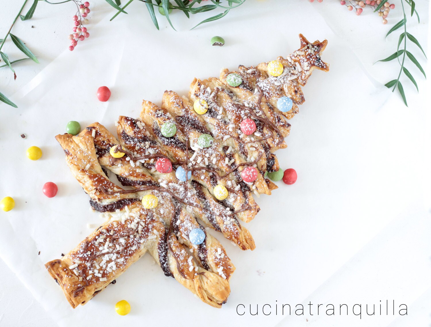 Sapin de Noël en pâte feuilletée