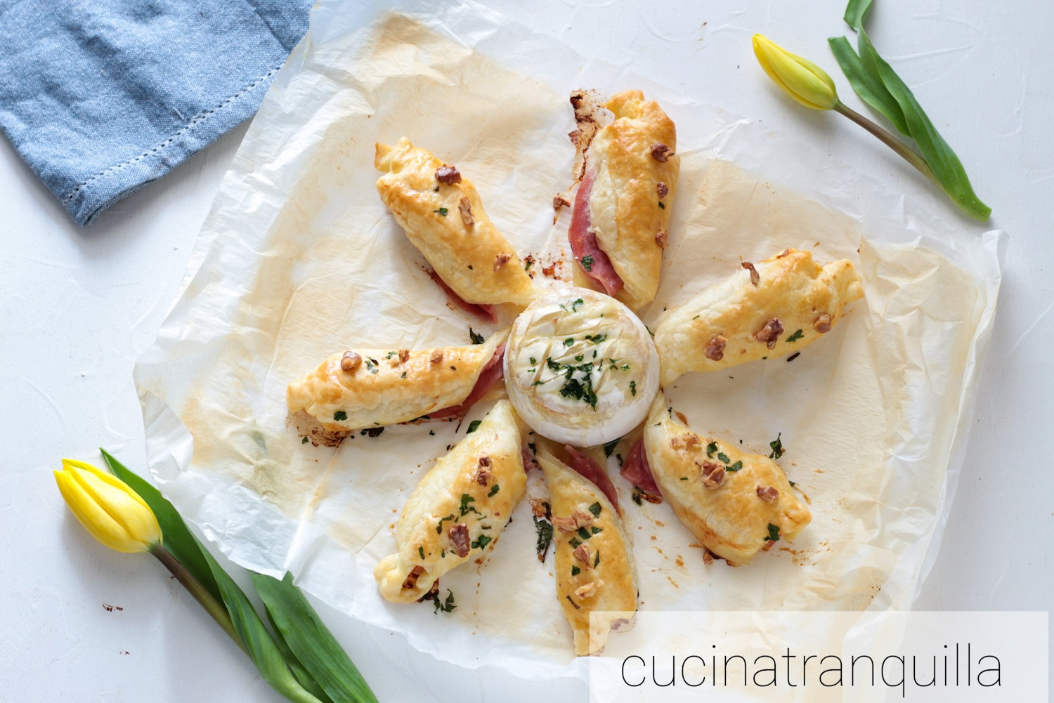 Tarte salée brie et jambon cuit