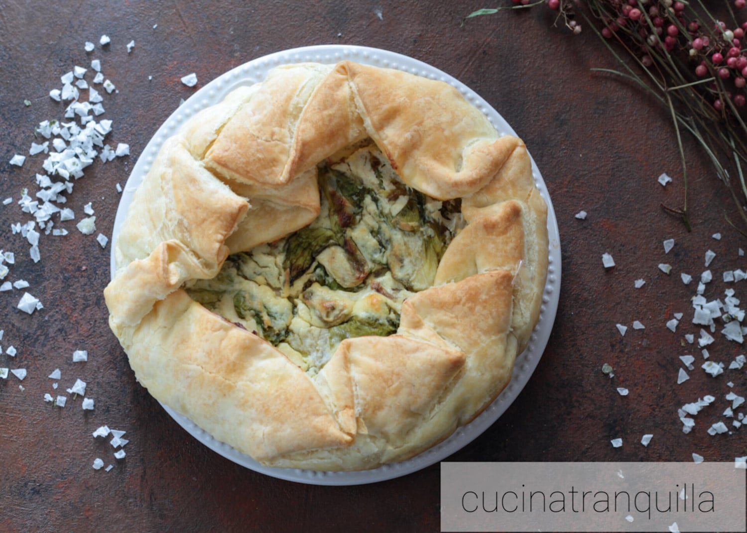 Tarte rustique à la ricotta et scarole