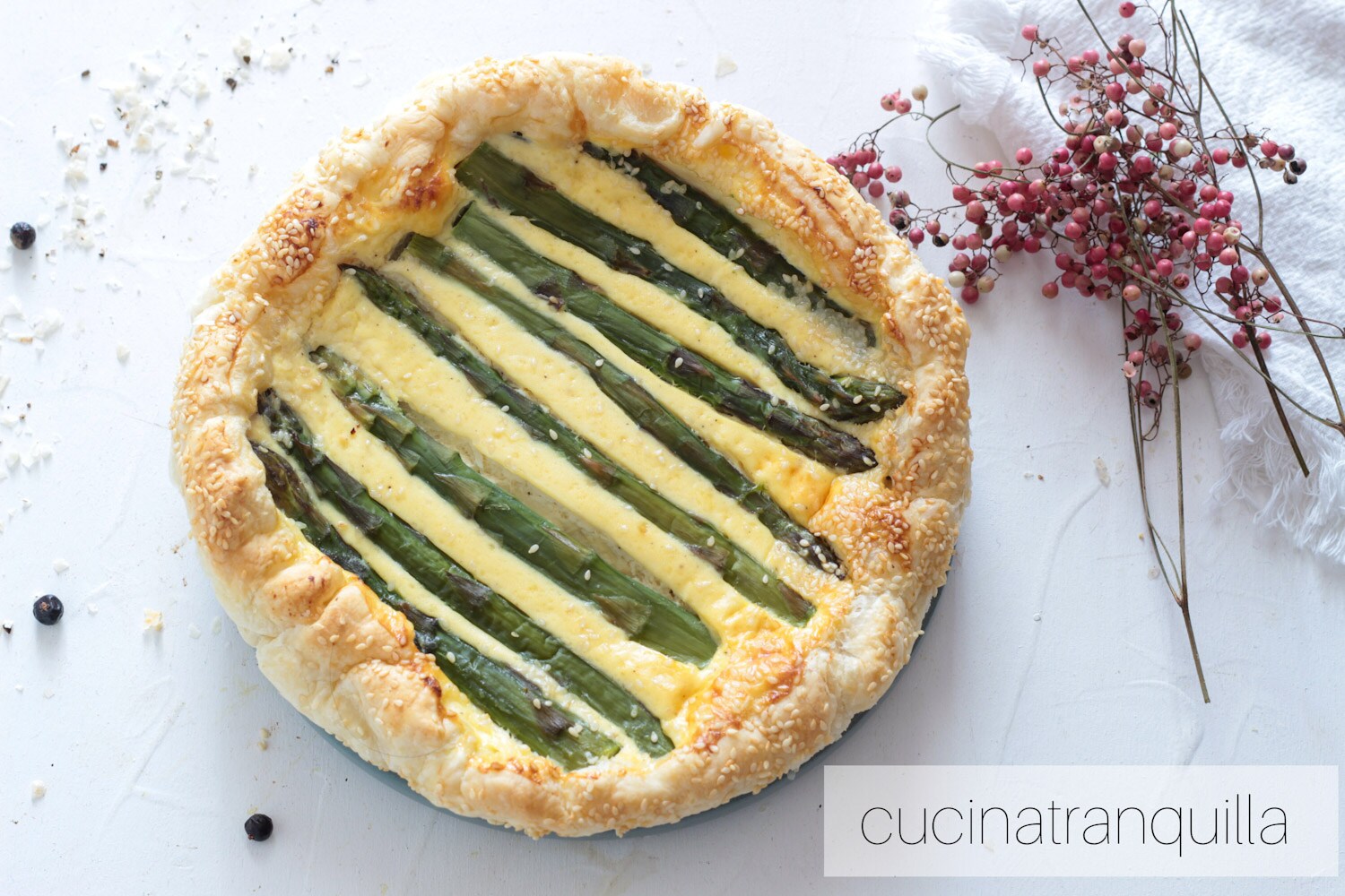 Tarte feuilletée aux asperges