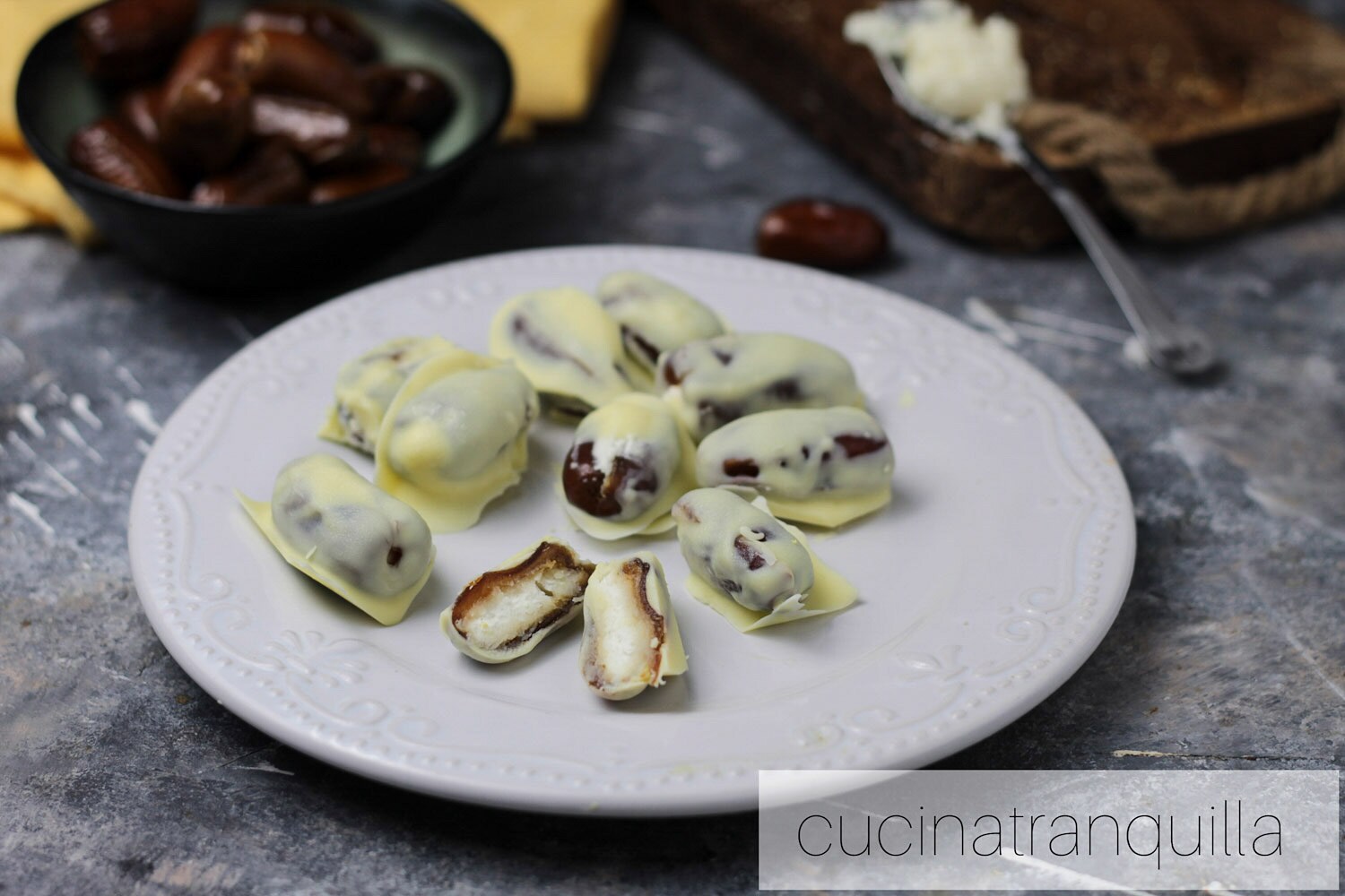 Dattes farcies à la crème de mascarpone