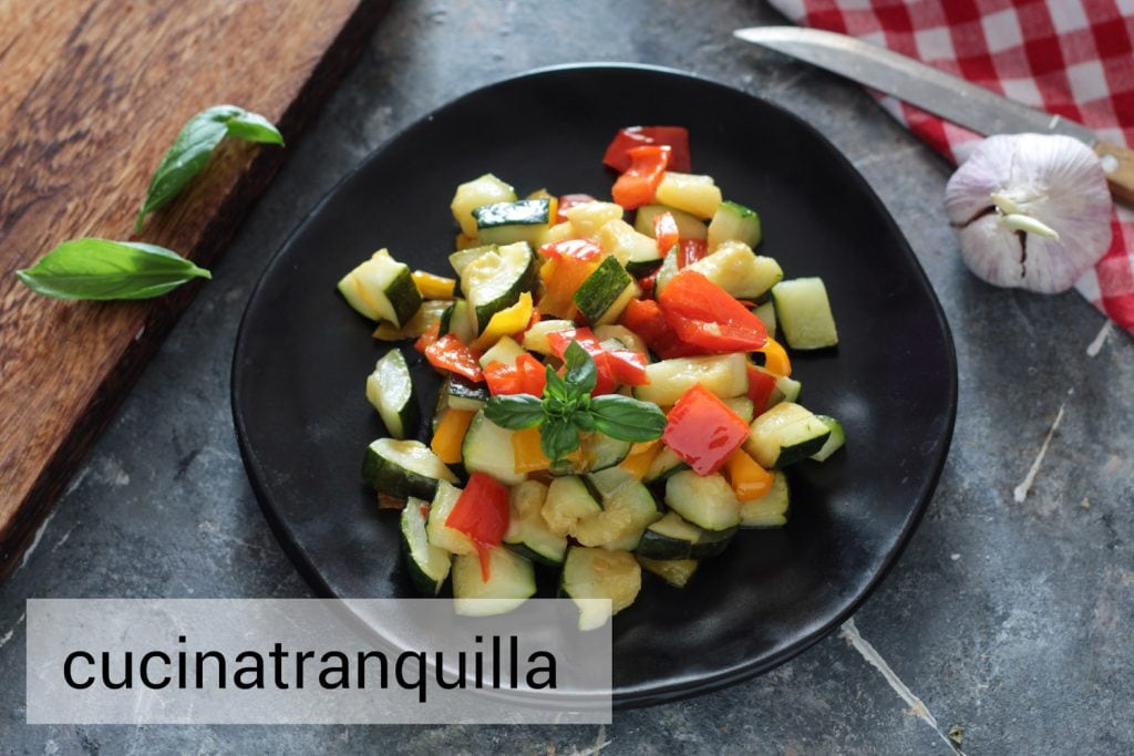 Courgettes et poivrons à la poêle