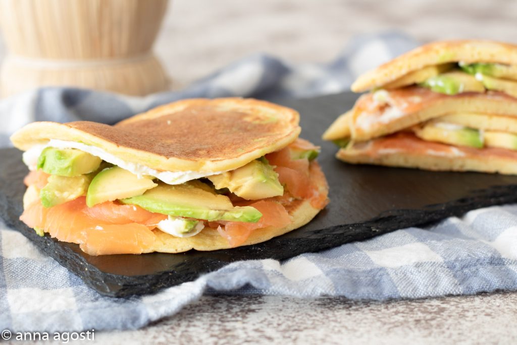 Pancakes salés avocat et saumon