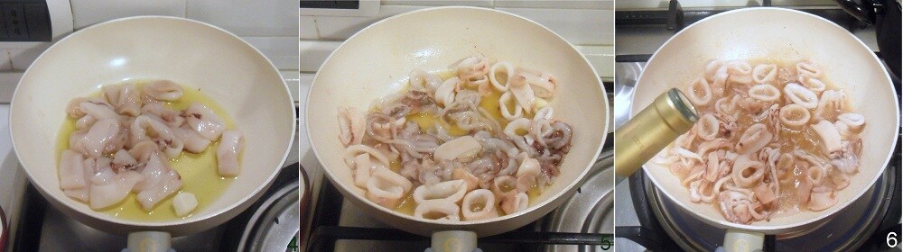 préparer la sauce avec calamars et tomates cerises pour les pâtes