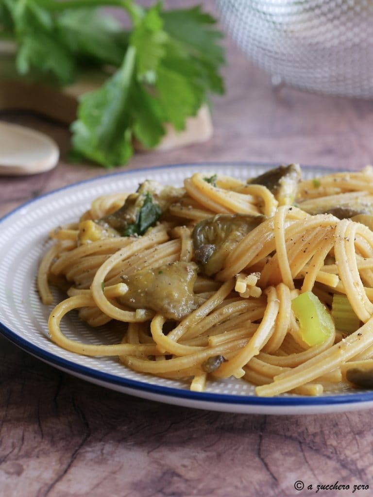 Pâtes aux champignons et crème de potiron