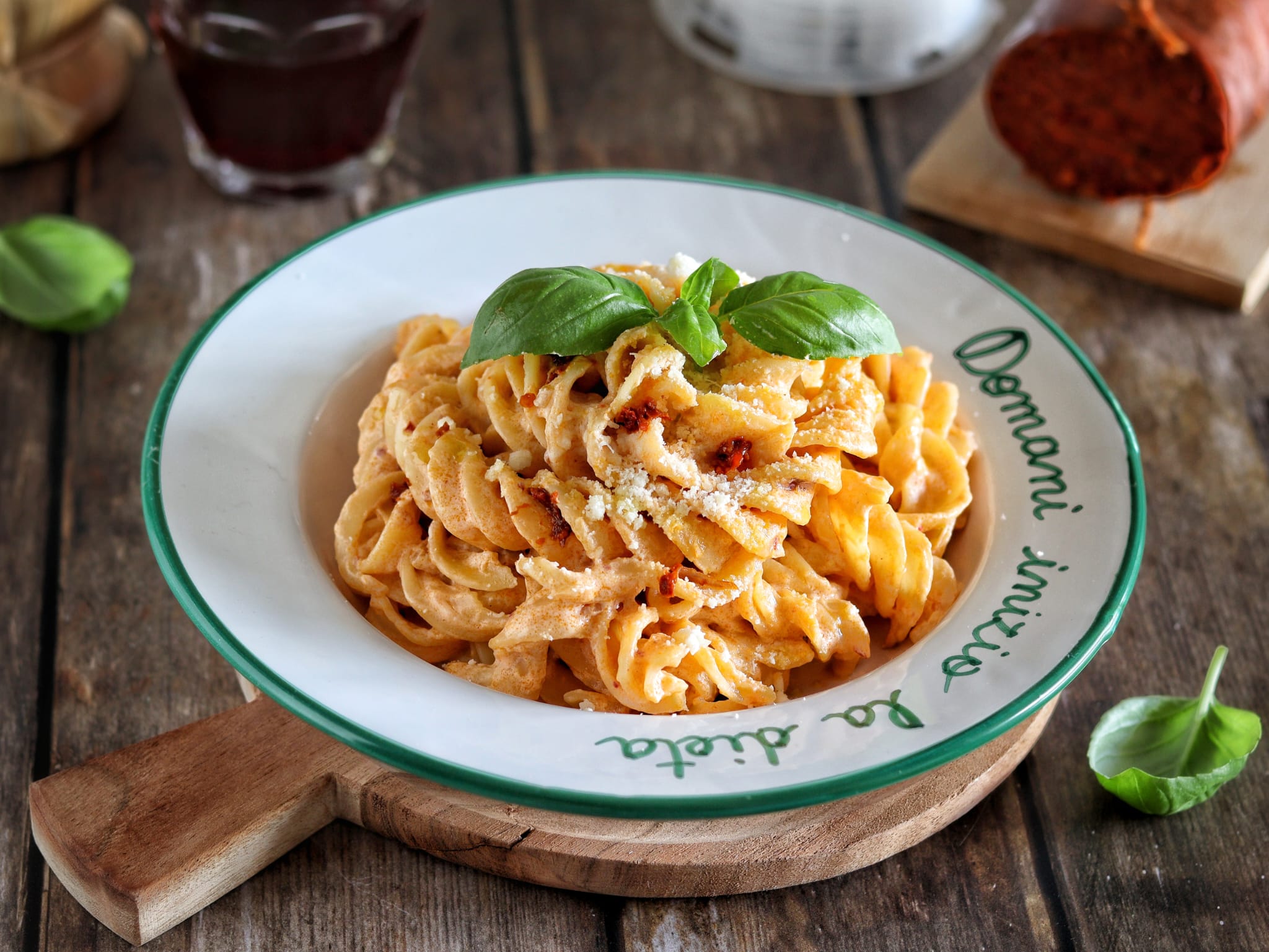 Pâtes ‘nduja et ricotta