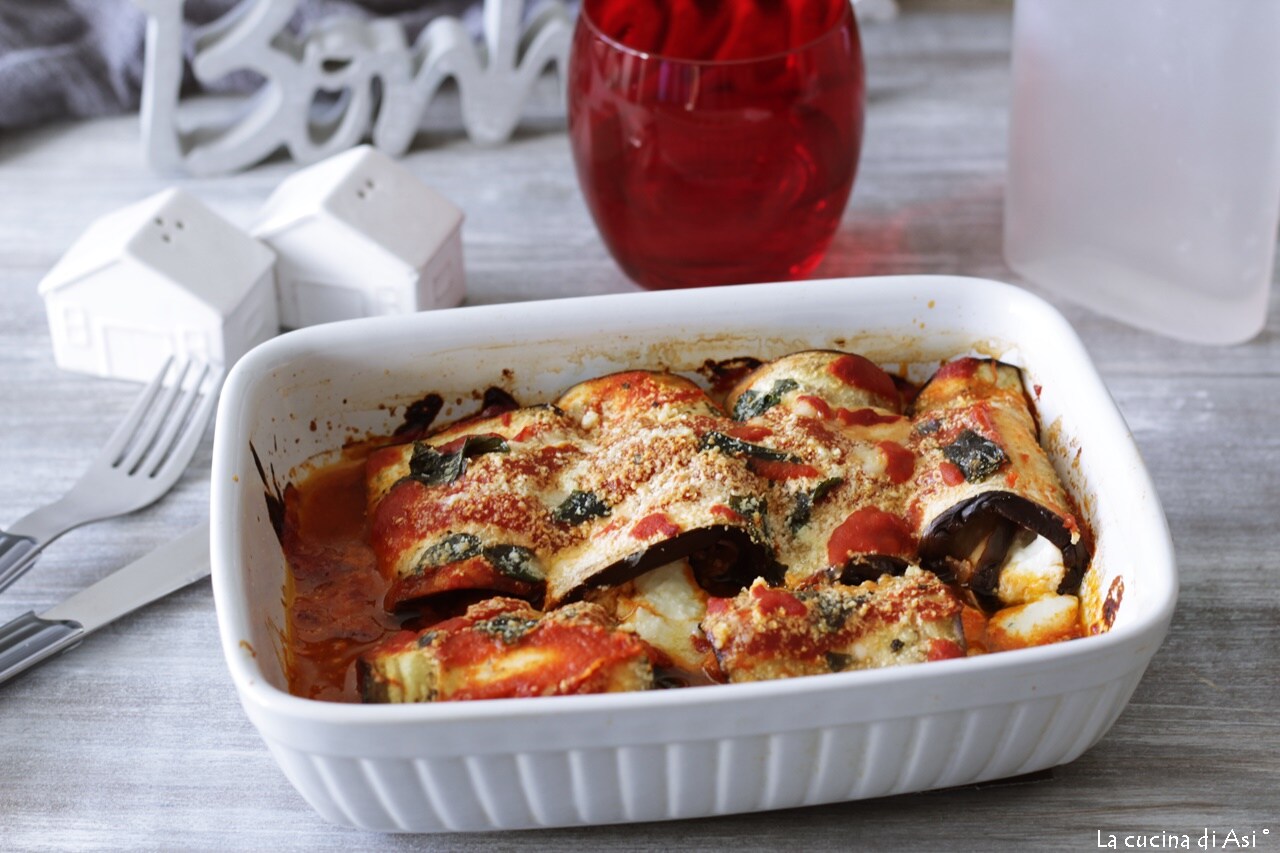 Paupiettes d’aubergines avec ricotta et jambon cuit