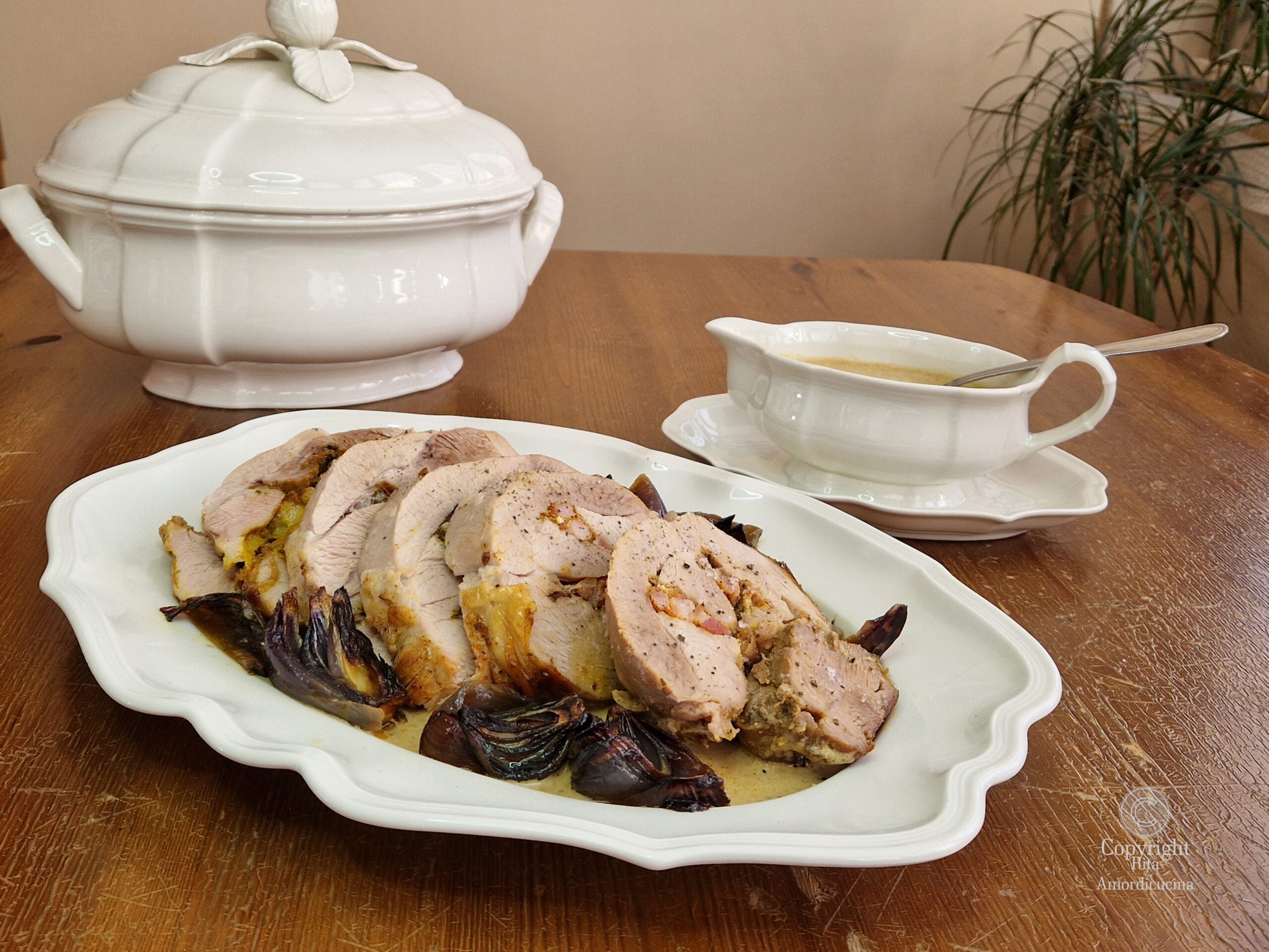 Cuisse de dinde farcie et rôtie au four