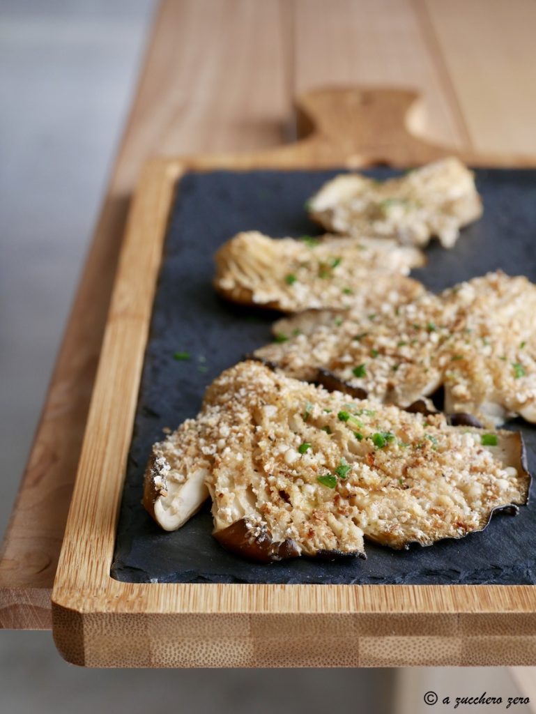 Pleurotes gratinés au four light cuits sans huile