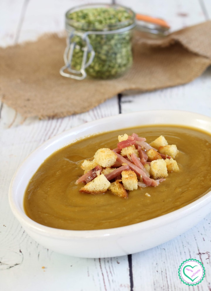 Pois cassés avec potiron et speck