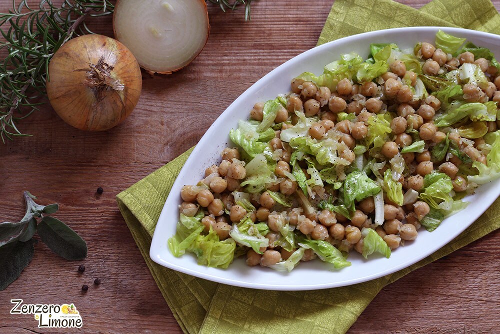 Pois chiches avec laitue