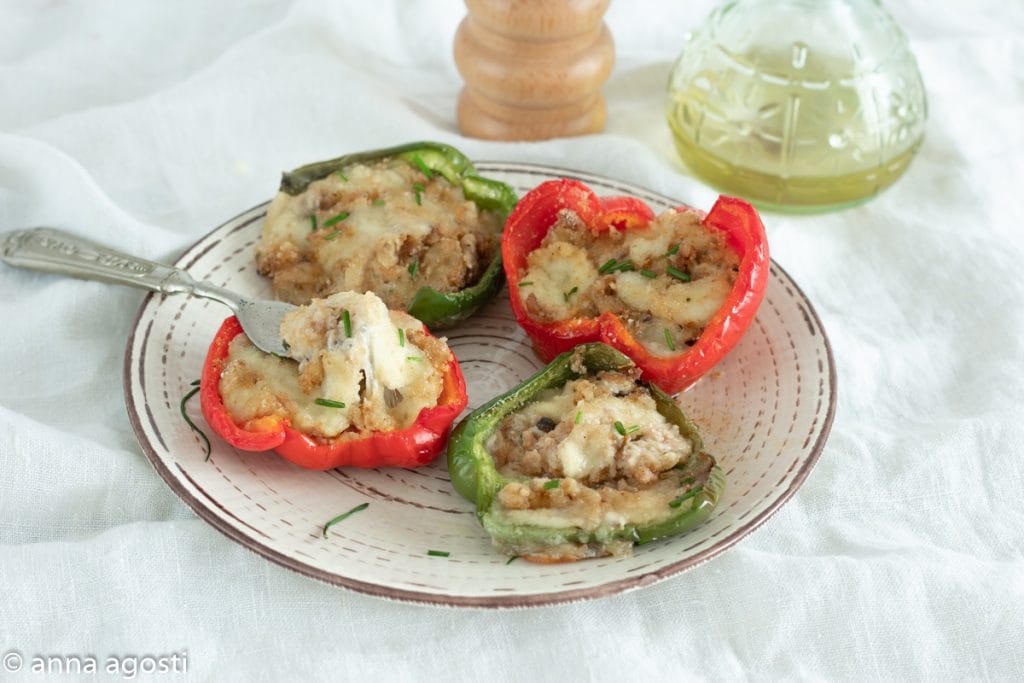 Poivrons farcis au thon et à la scamorza