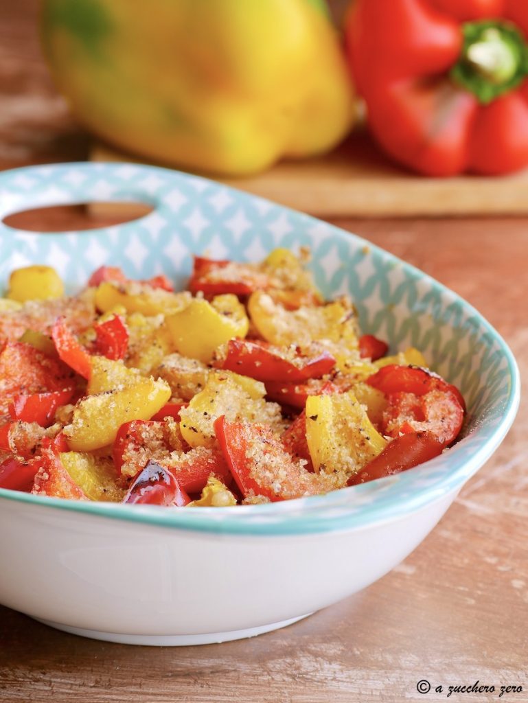 Poivrons gratinés au four légers ou poivrons ammuddicati