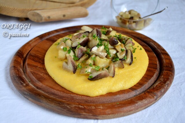 Polenta et cèpes,, Légumes que passion par Sara