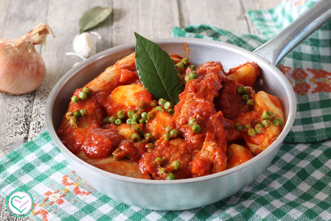 Porc avec pommes de terre et petits pois