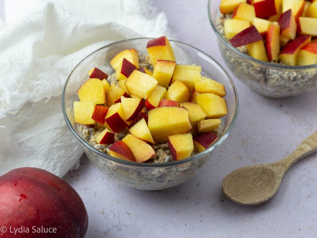 Porridge de nuit à la pêche