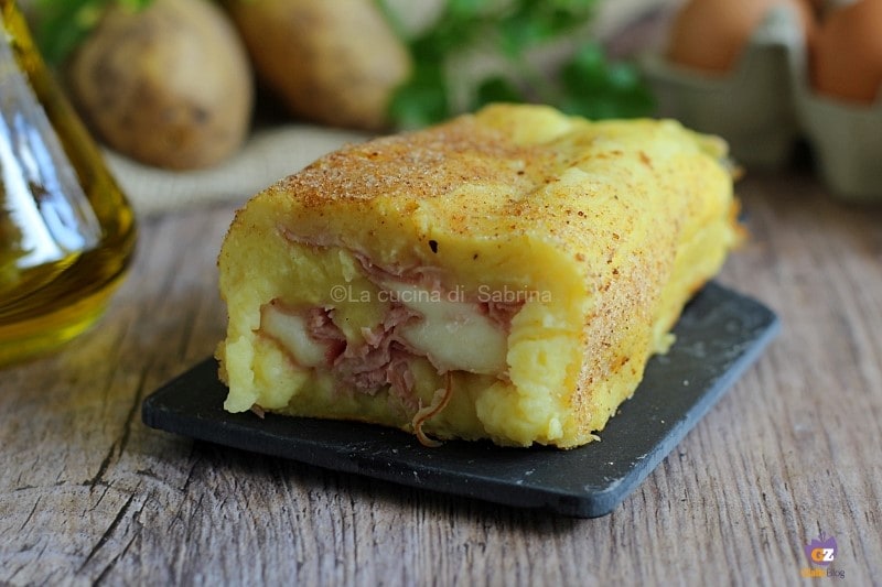 Roulé de pommes de terre jambon et mozzarella