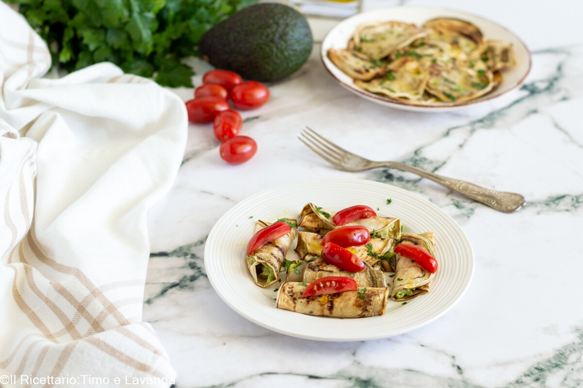 Roulés d’aubergines grillées