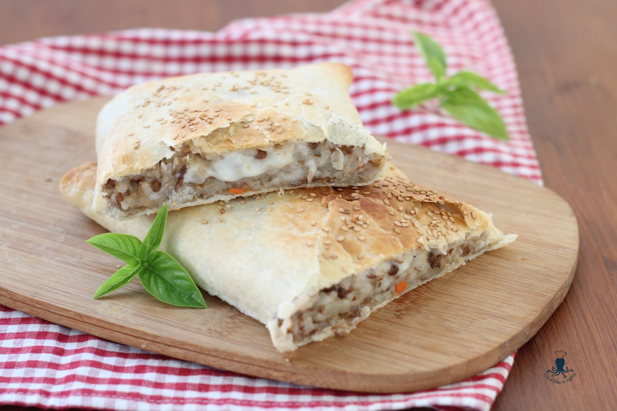 Rustique de pâte feuilletée au riz, recette gourmande de recyclage