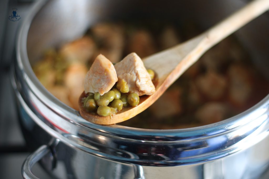 Ragoût de dinde et petits pois en cocotte-minute
