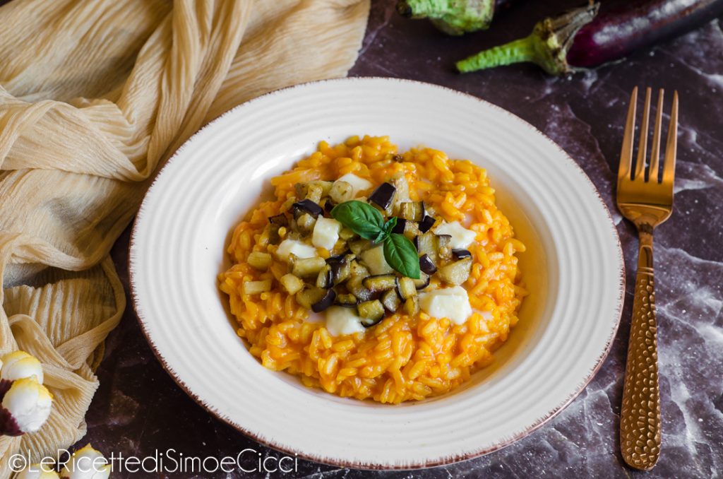 Risotto à la parmigiana d'aubergines