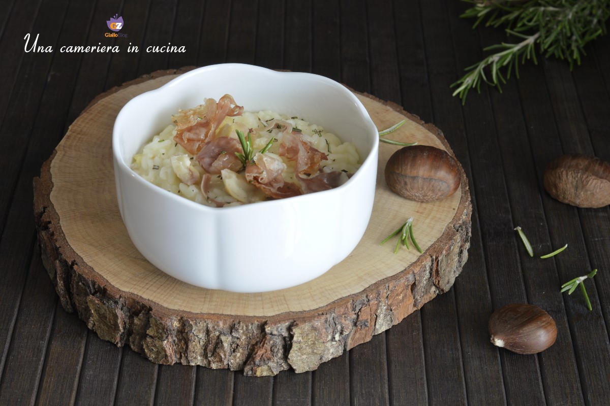 Risotto aux châtaignes et jambon cru
