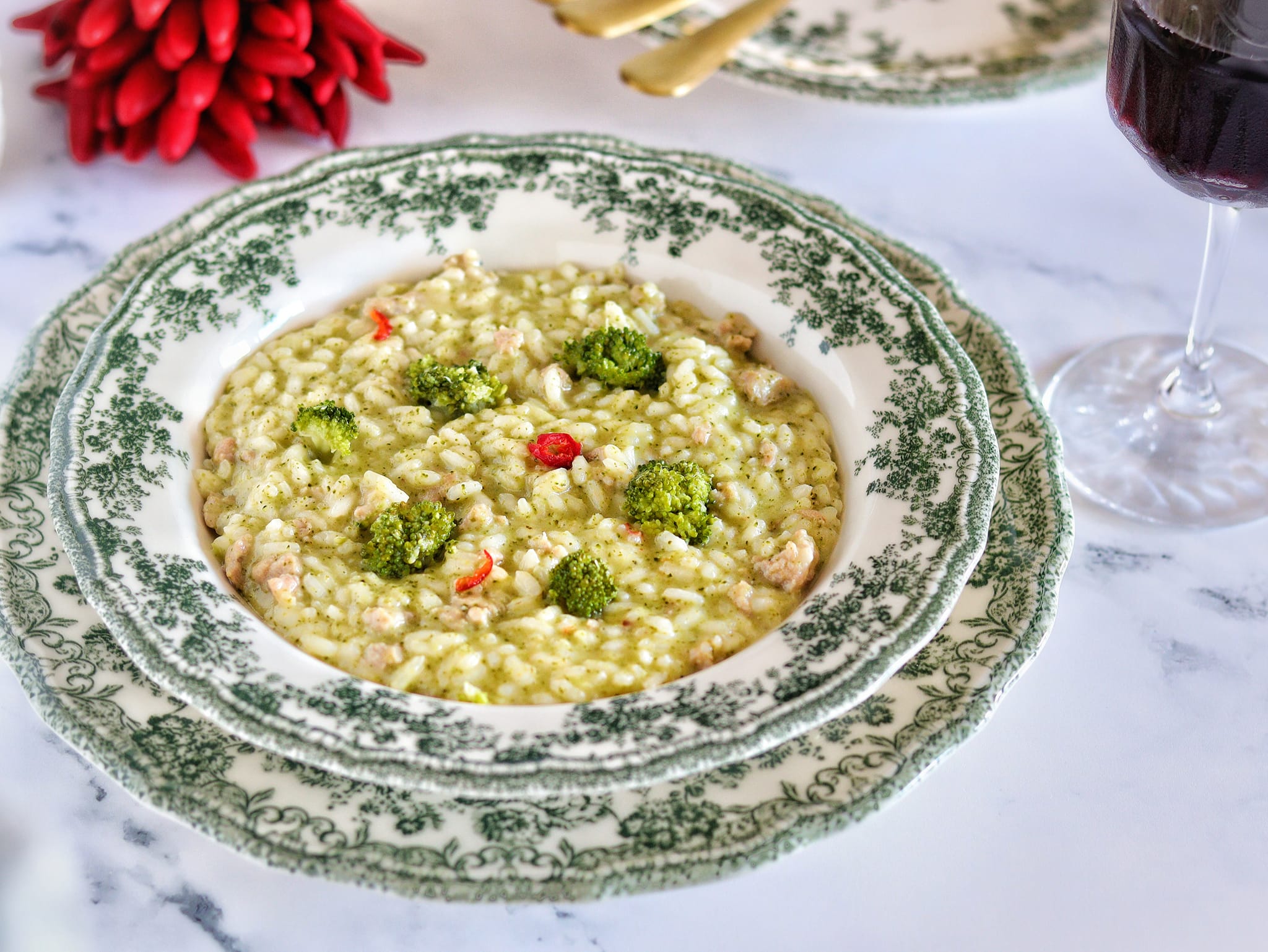 Risotto saucisse et brocolis